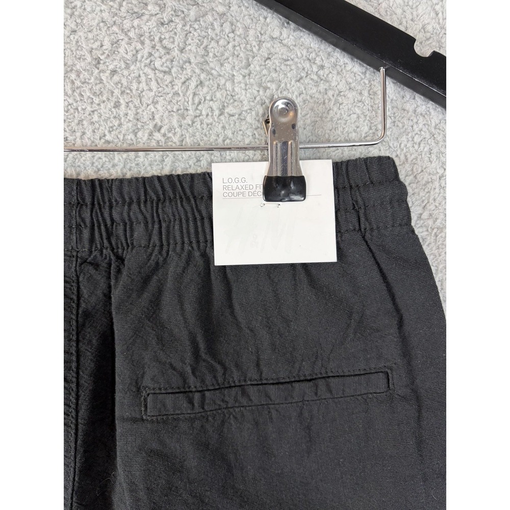 H&M L.O.G.G. Jogger Pants Men XS Black Relaxed Fit Cotton Canvas Fall Casual New